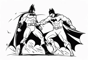 batman fighting superman tattoo idea