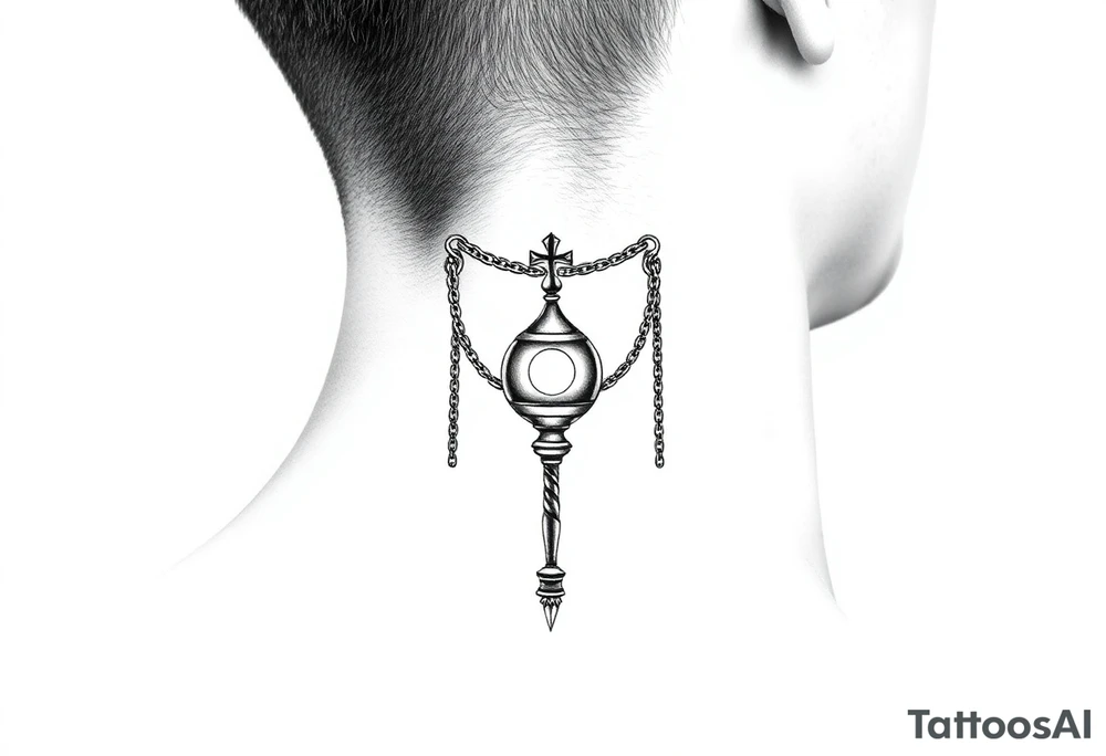 Traditional Russian orthodox censer chains tattoo idea