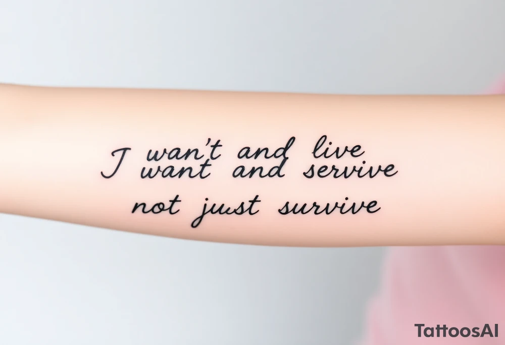 I wan't to live, not just survive tattoo idea