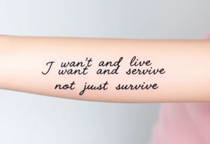 I wan't to live, not just survive tattoo idea