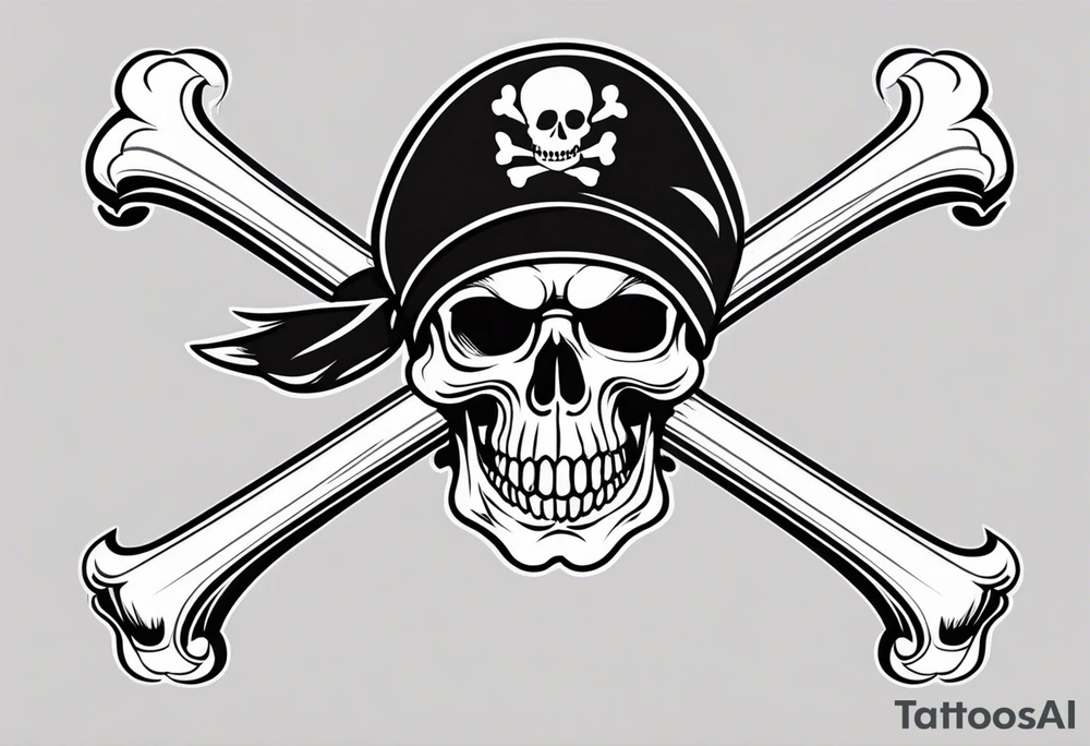 create a pirate flag with a feminine skull with two blonde pigtails and crossbones  wearing glasses. no hat tattoo idea
