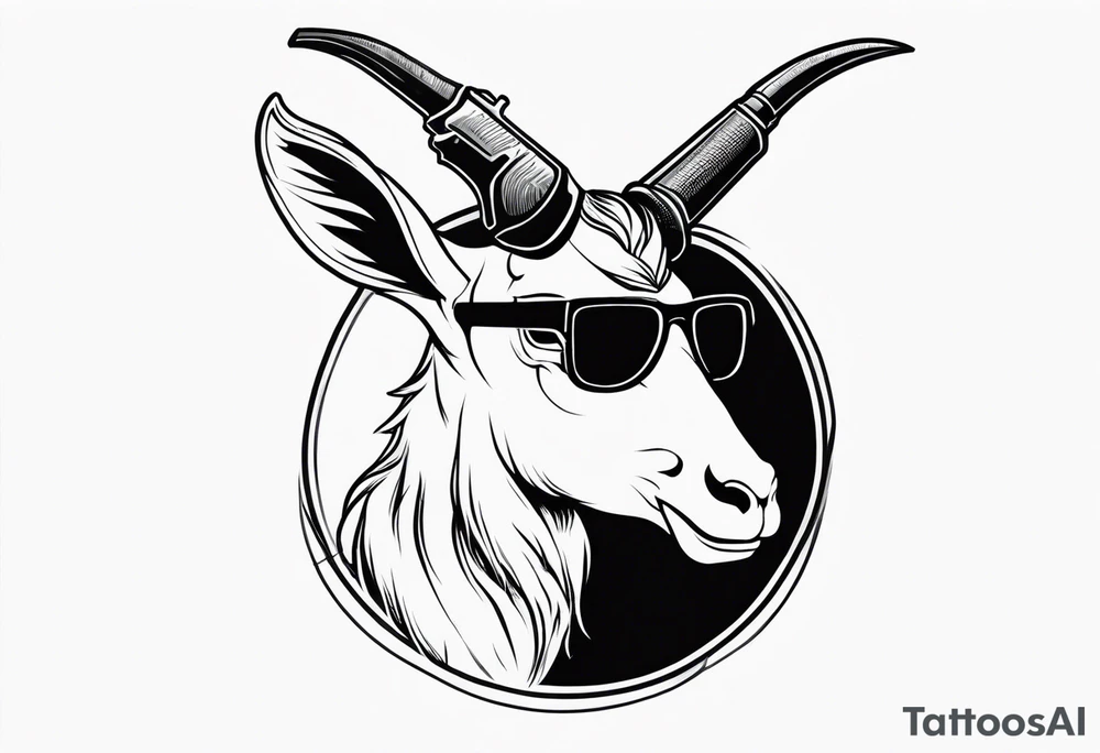 capricorn with sunglasses and a shotgun tattoo idea