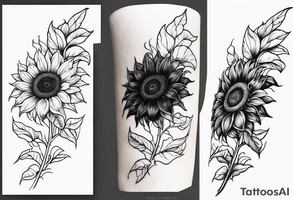 Sunflower sleeve tattoo idea