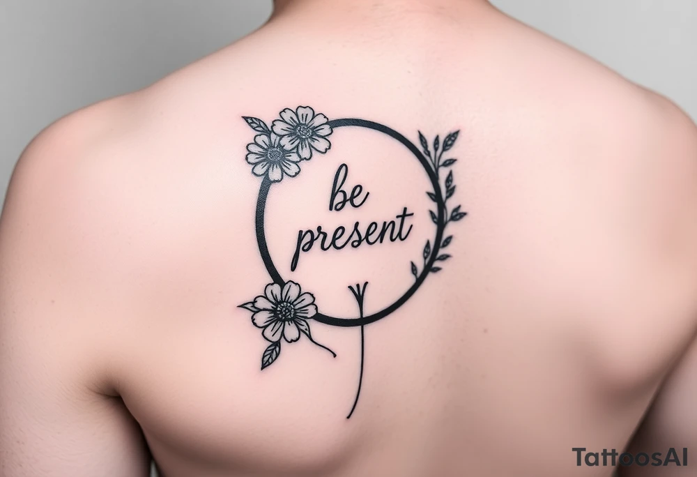 Forearm tattoo with moon enso ring. Add flowers. Add a stem that says be present. tattoo idea