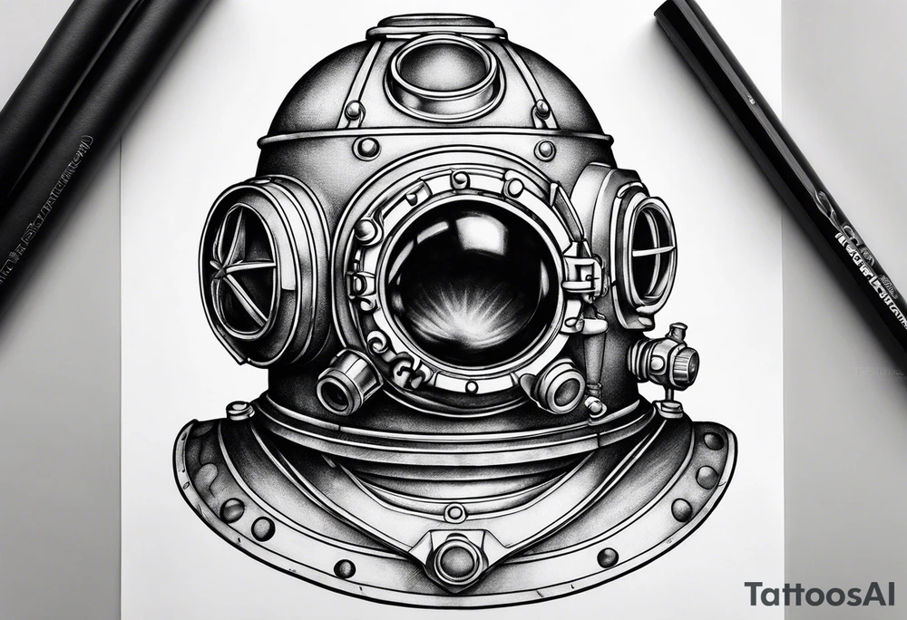 mark v diving helmet tattoo idea