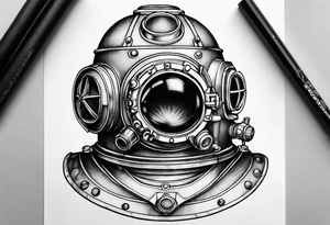 mark v diving helmet tattoo idea