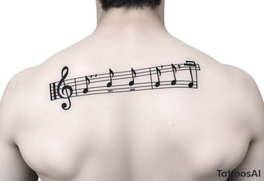 Music staff tattoo idea