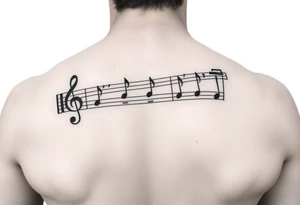 Music staff tattoo idea