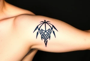Basketball and basketball hoop with a crown, tattoo idea