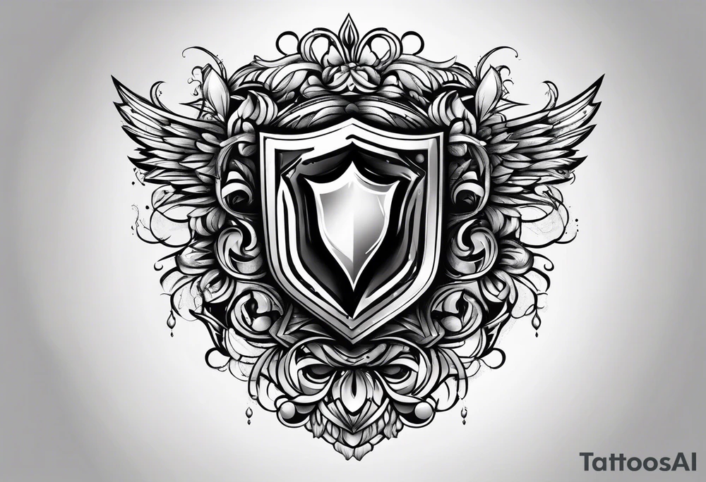 Shield riccoching tears tattoo idea