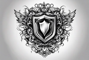 Shield riccoching tears tattoo idea