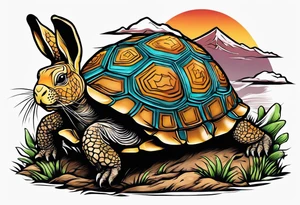 The tortoise and the hare road race tattoo idea