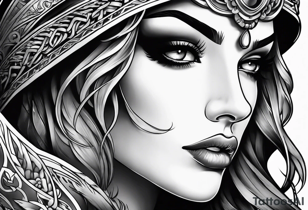 the goddess of vengeance tattoo idea