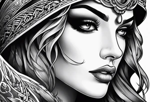 the goddess of vengeance tattoo idea