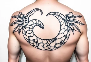 greek god nautilus curve tattoo idea