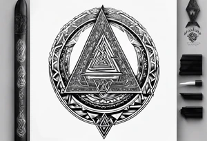 Valhalla steps Valknut sword tattoo idea