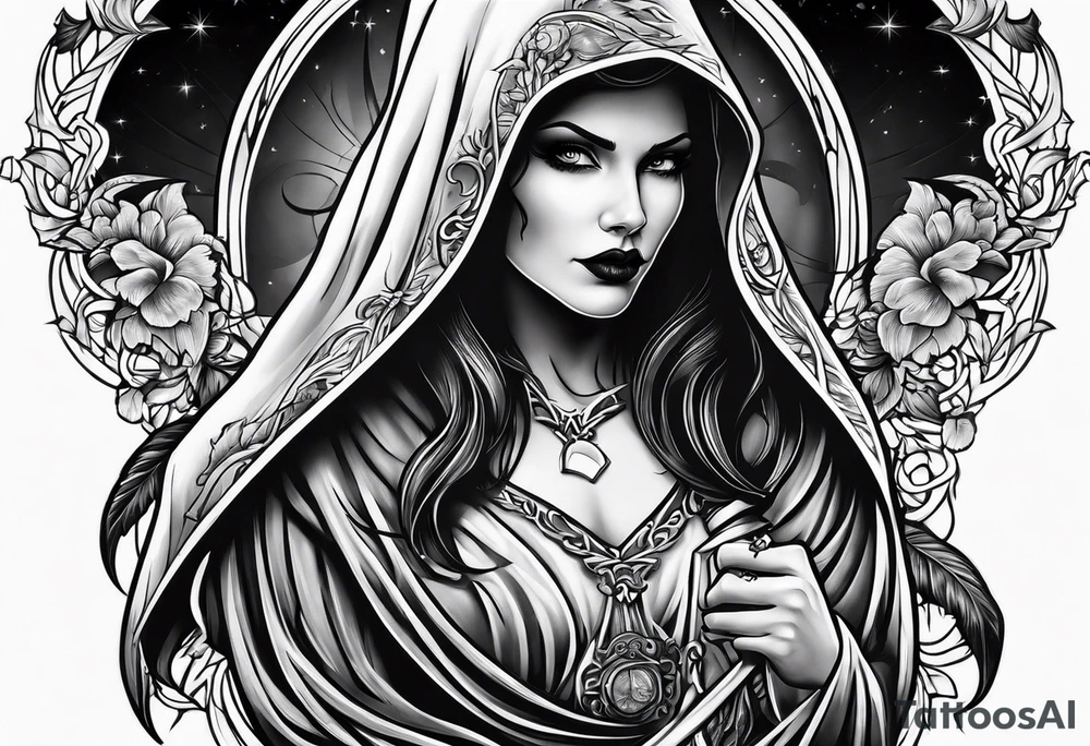 lady grim reaper tattoo idea