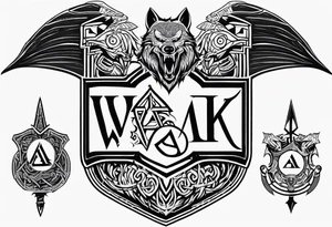Sword shield dragon Valhalla valknut bear wolf tattoo idea