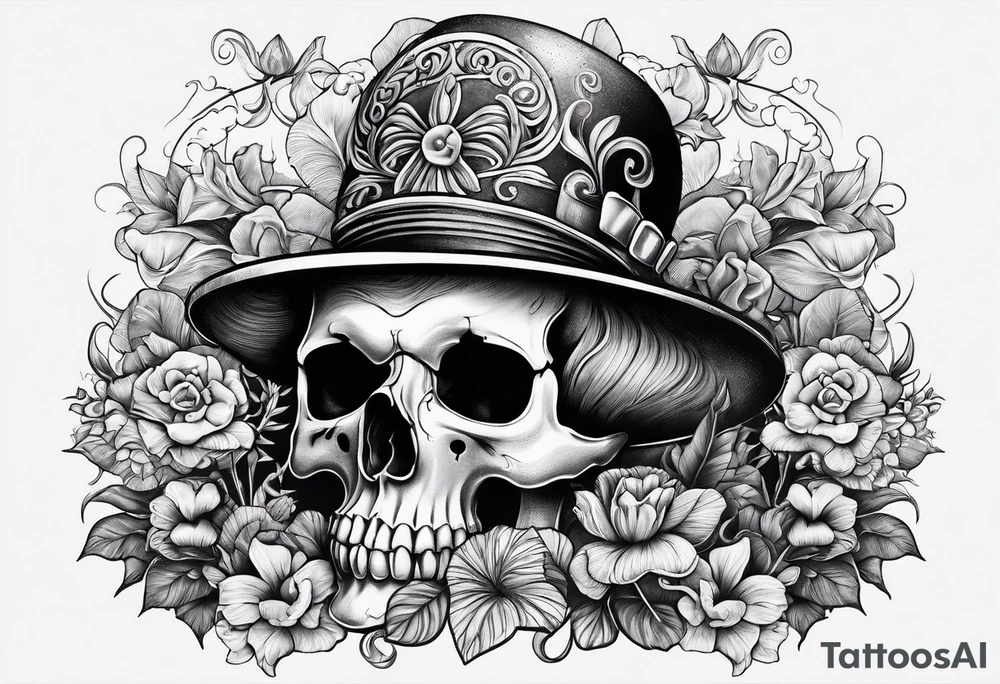 Skull magic mushrooms tattoo idea