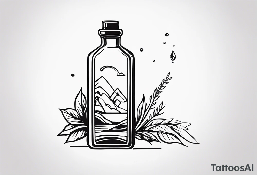 letter in the bottle tattoo idea