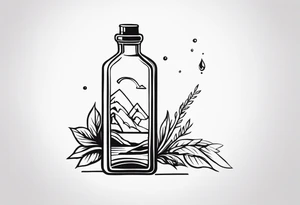 letter in the bottle tattoo idea