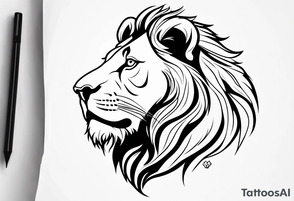 powerful majestic lion, close-up tattoo idea