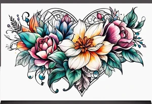 Flowers and love tattoo idea