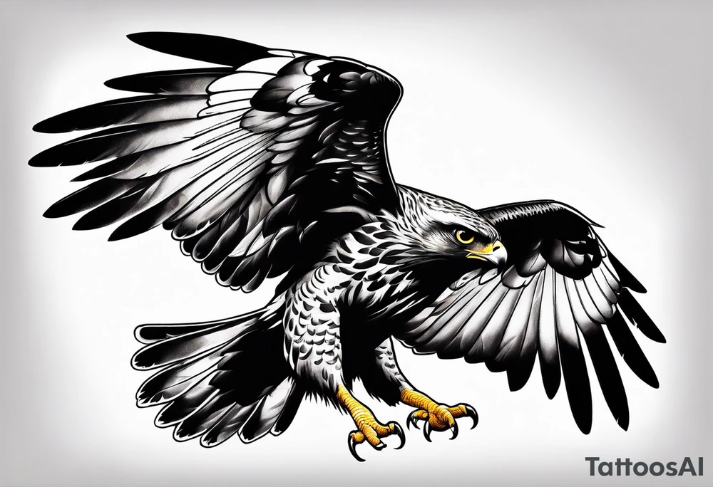 hawk landing tattoo idea