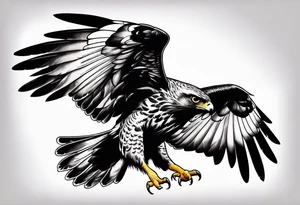 hawk landing tattoo idea