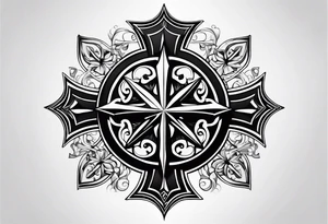 Maltese cross with Jesus in the middle tattoo idea