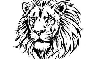 powerful majestic lion, close-up tattoo idea