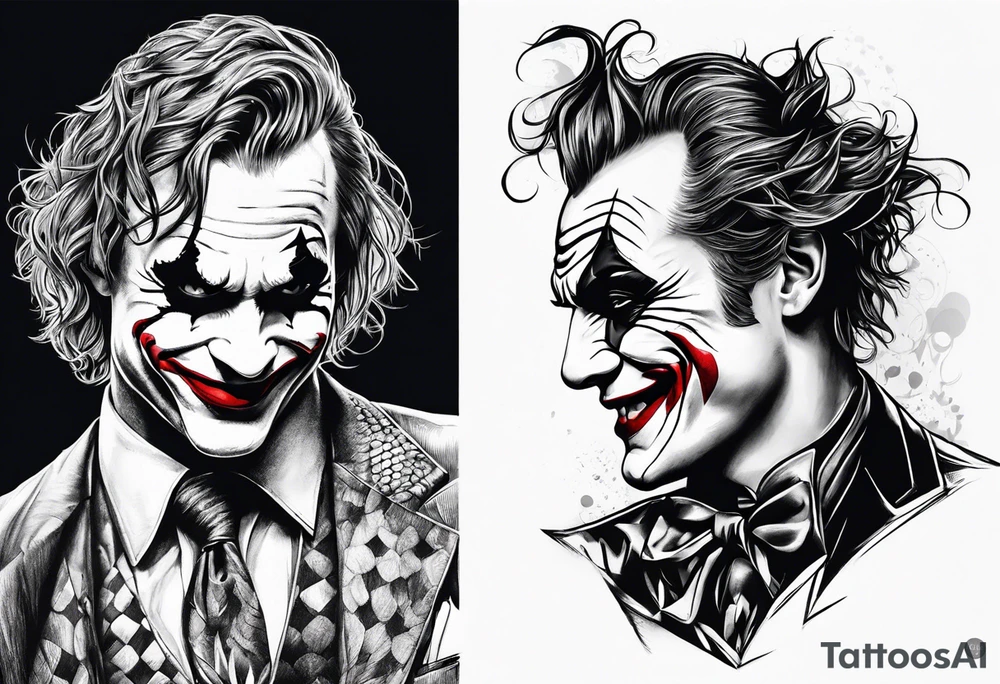 Happy sad joker tattoo idea