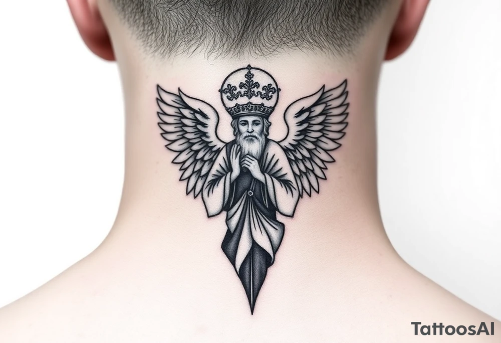 Russian orthodox angel tattoo idea