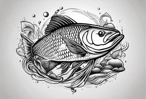 Hinting and fishing and love tattoo idea