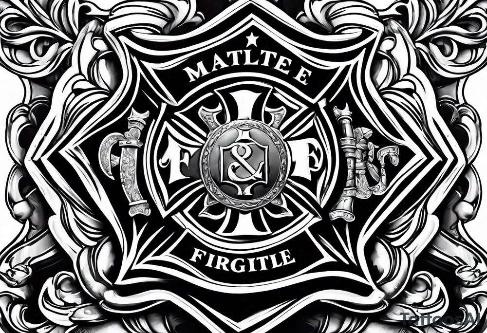 Maltese cross firefighter tattoo idea