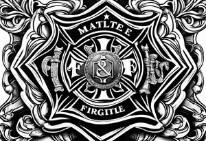 Maltese cross firefighter tattoo idea