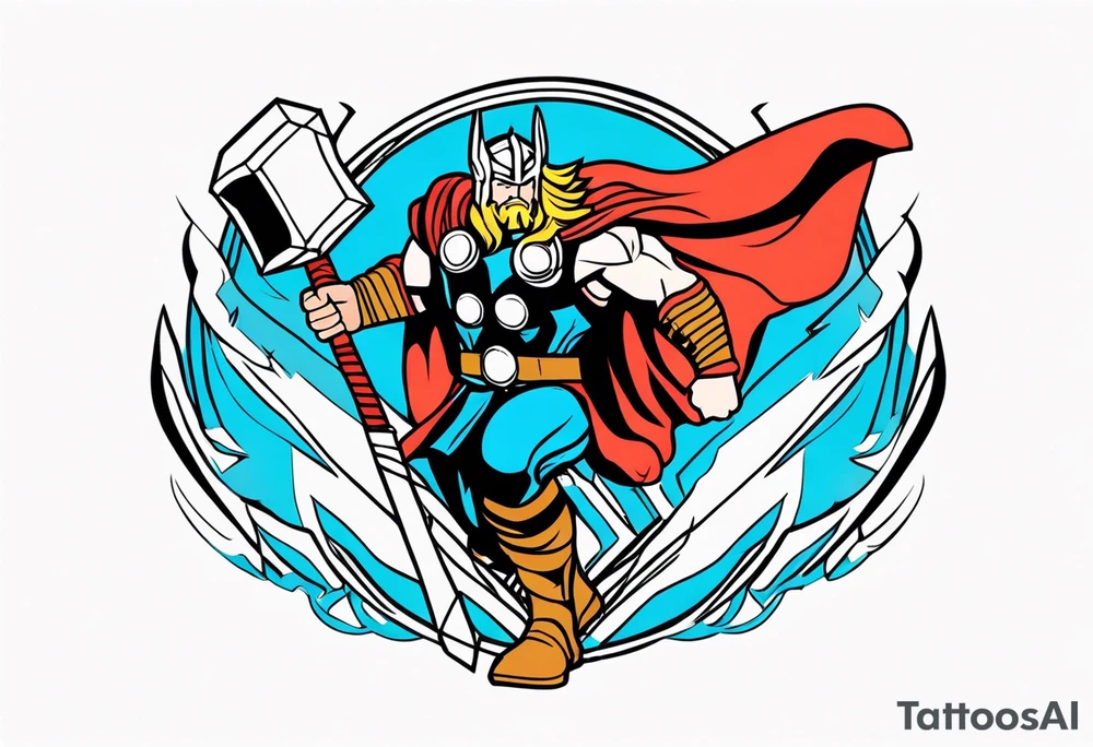 thor fighting Jormangdr tattoo idea