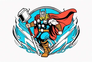 thor fighting Jormangdr tattoo idea