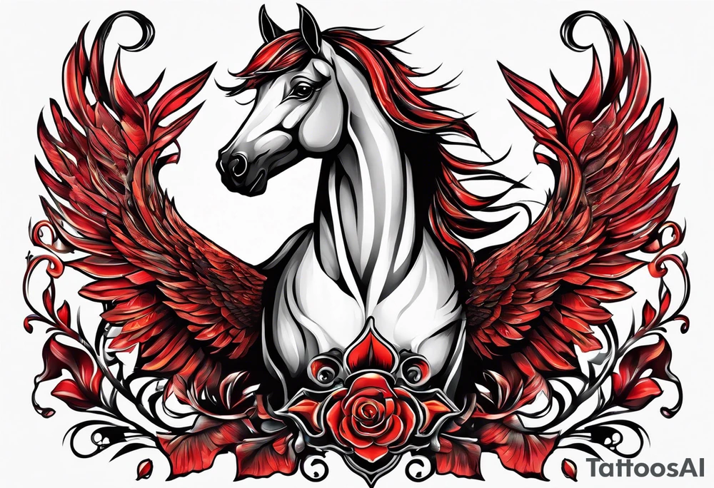 Red horse tattoo idea