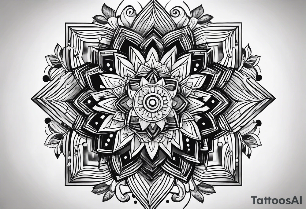 Geometric shape symbolizing resiliency yet maintaining softness tattoo idea