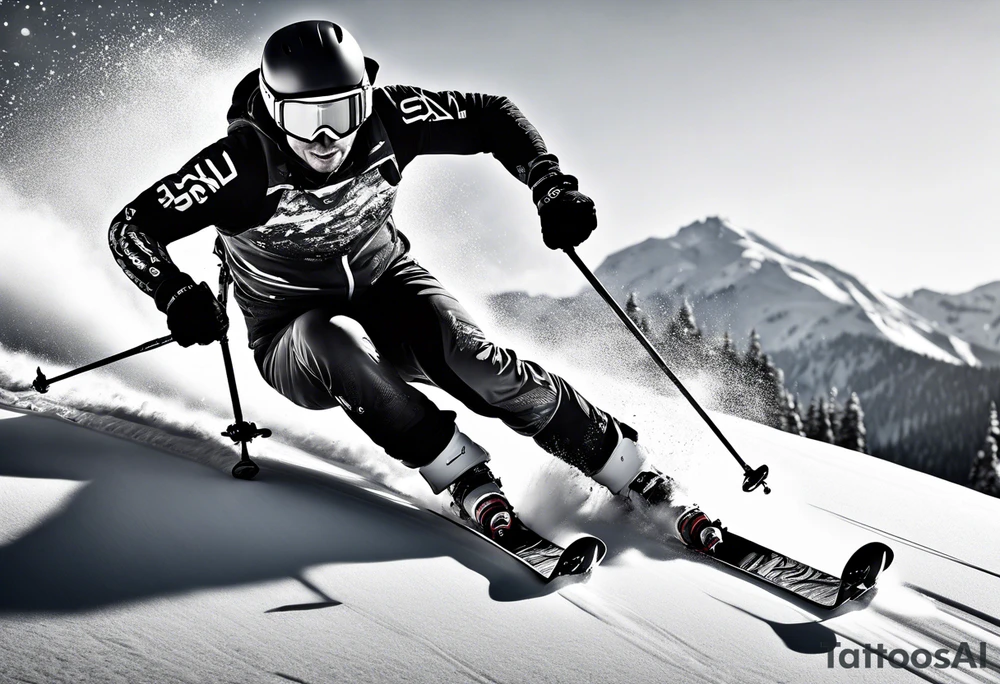 Skier tattoo idea