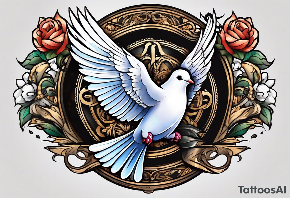 dove holding sword tattoo idea