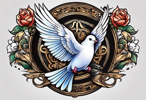 dove holding sword tattoo idea