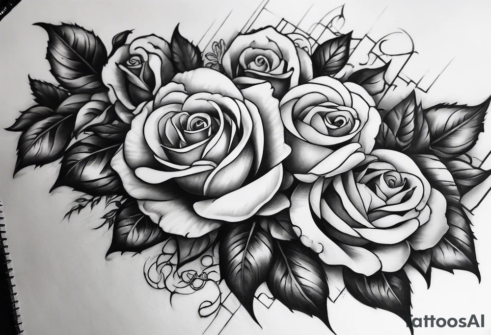 tattoo fool sleeve, old broken gothic home, broken sword, roses tattoo idea