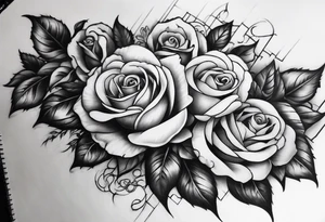 tattoo fool sleeve, old broken gothic home, broken sword, roses tattoo idea