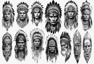 ARM SLEEVE WITH INDIAN THEME REALISTIC tattoo idea
