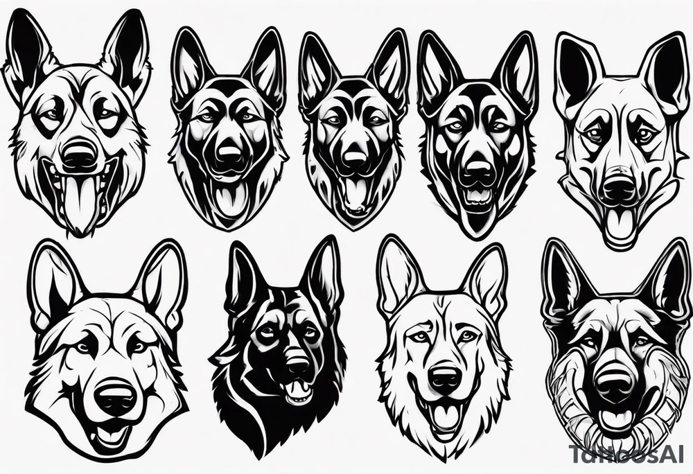 Side profile snarling German shepherd tattoo idea Side profile snarling German shepherd tattoo idea