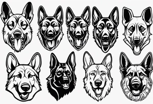 Side profile snarling German shepherd tattoo idea