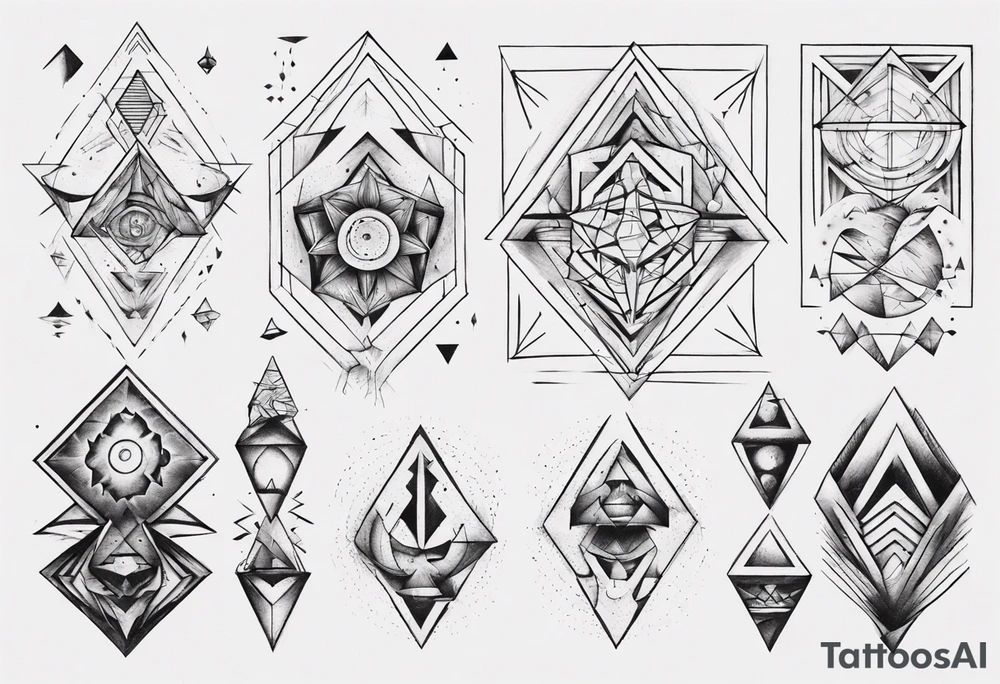 geometrical figures on a forearm tattoo idea