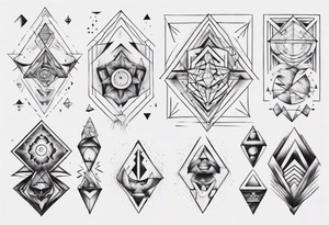geometrical figures on a forearm tattoo idea